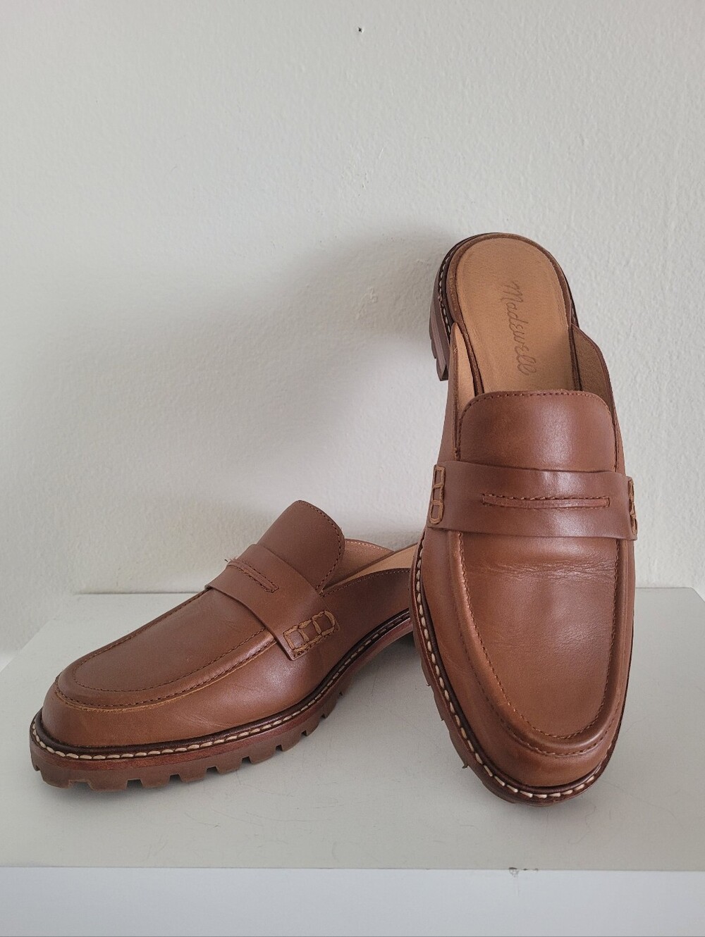 Madewell Brown Leather Penny Mule Clogs